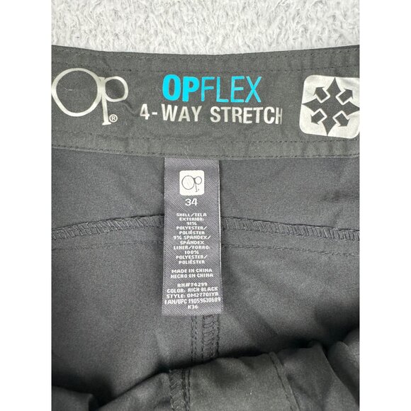 Mens Black OPFlex 4-Way Stretch Board Shorts 34 W/Zip Pocket Drawstring PreOwned - Picture 5 of 10